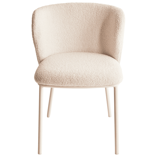 Conjunto de 2 cadeiras de jantar MINA II Bouclé Creme claro