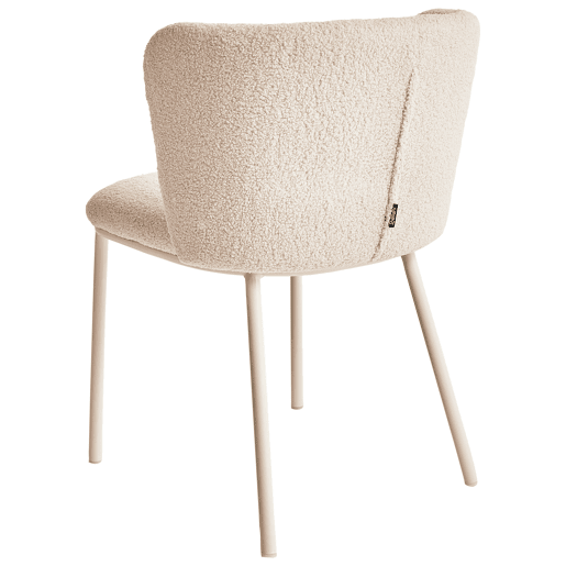 Conjunto de 2 cadeiras de jantar MINA II Bouclé Creme claro