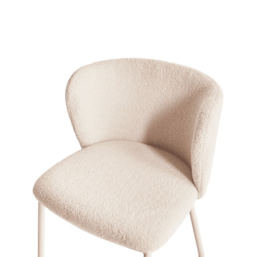 Conjunto de 2 cadeiras de jantar MINA II Bouclé Creme claro
