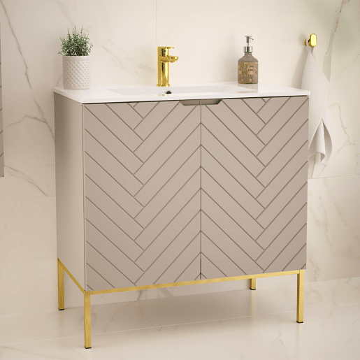 Móvel de toucador simples de 80 cm com pés Daria Caxemira