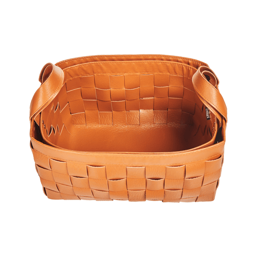 Conjunto de 2 cestos SIPPAR Pele sintética Castanho dourado