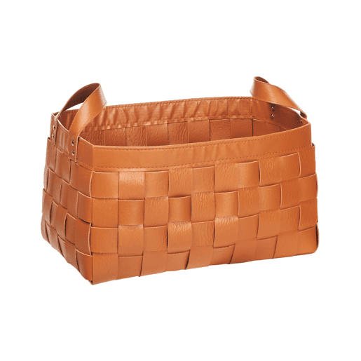 Conjunto de 2 cestos SIPPAR Pele sintética Castanho dourado