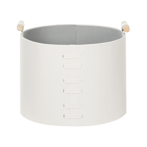 Conjunto de 3 cestos ARAM Pele sintética Branco creme