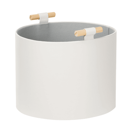 Conjunto de 3 cestos ARAM Pele sintética Branco creme
