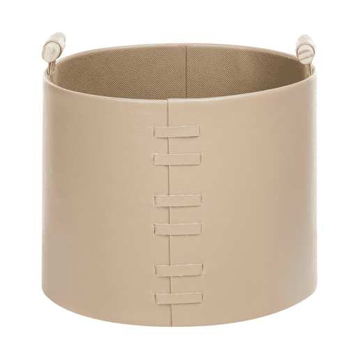 Conjunto de 3 cestos ARAM Pele sintética Creme