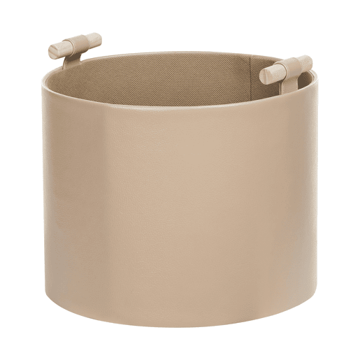 Conjunto de 3 cestos ARAM Pele sintética Creme