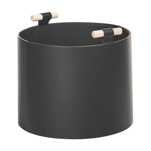 Conjunto de 3 cestos ARAM Pele sintética Preto