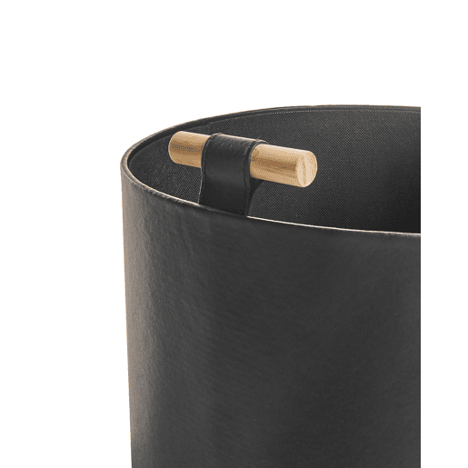 Conjunto de 3 cestos ARAM Pele sintética Preto