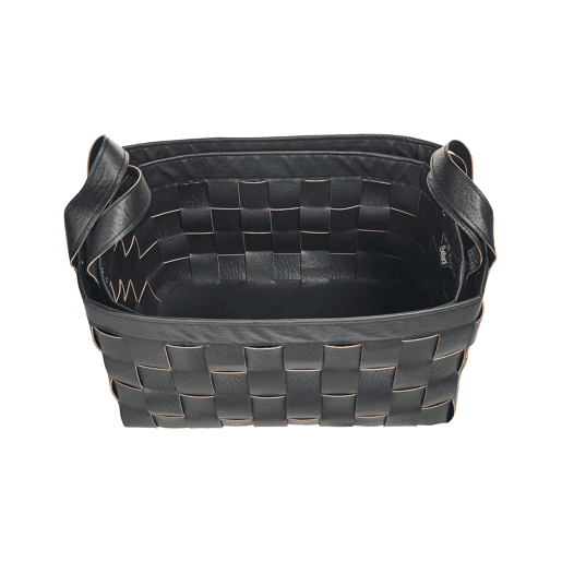 Conjunto de 2 cestos SIPPAR Pele sintética Preto