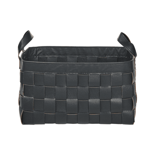 Conjunto de 2 cestos SIPPAR Pele sintética Preto