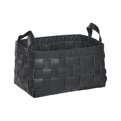 Conjunto de 2 cestos SIPPAR Pele sintética Preto