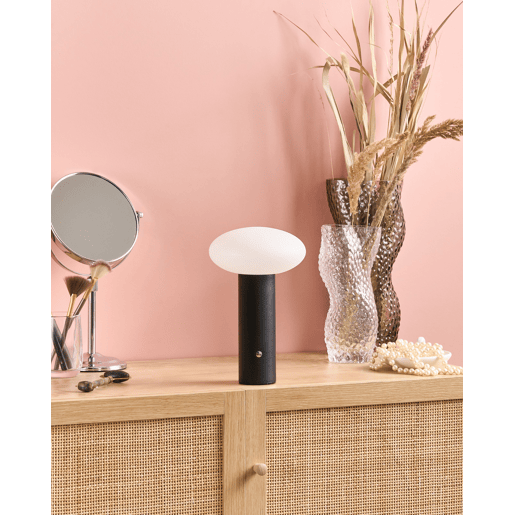 Candeeiro de mesa LED sem fios BUAYAN Com regulador de intensidade Metal Preto