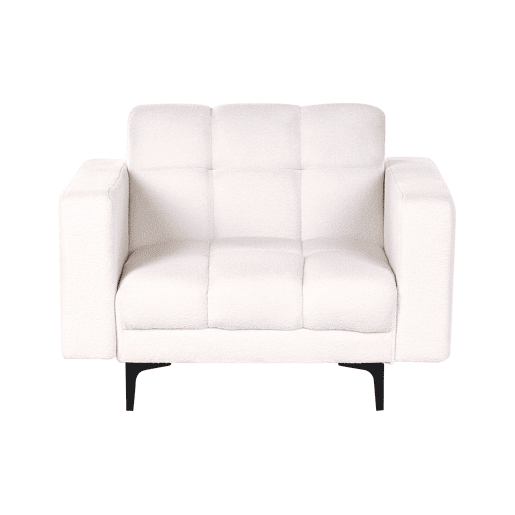 Poltrona ALNES Bouclé Branco Poltrona ALNES Bouclé Branco
