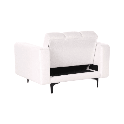 Poltrona ALNES Bouclé Branco Poltrona ALNES Bouclé Branco
