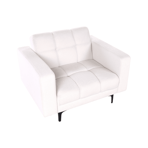 Poltrona ALNES Bouclé Branco Poltrona ALNES Bouclé Branco