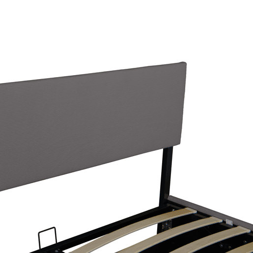 Cama estofada Juva Cord com estrutura de ripas 140x200 cm - Cinzento Corium