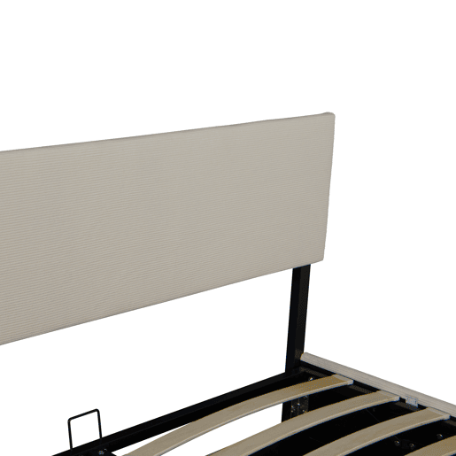 Cama estofada Juva Cord com estrutura de ripas 140x200 cm - Bege Corium