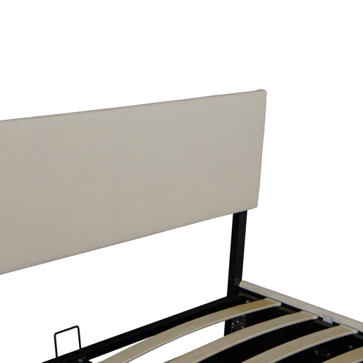 Cama estofada Juva Cord com estrutura de ripas 180x200 cm - Bege Corium