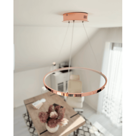 Candeeiro LED suspenso JORDAN Metal Rosa-dourado