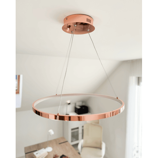 Candeeiro LED suspenso JORDAN Metal Rosa-dourado