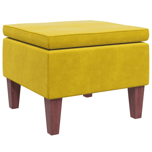 vidaXL Banco com pernas de madeira veludo amarelo vidaXL Banco com pernas de madeira veludo amarelo
