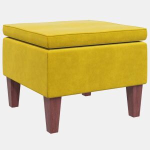 vidaXL Banco com pernas de madeira veludo amarelo