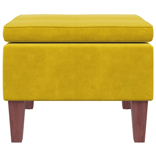 vidaXL Banco com pernas de madeira veludo amarelo vidaXL Banco com pernas de madeira veludo amarelo