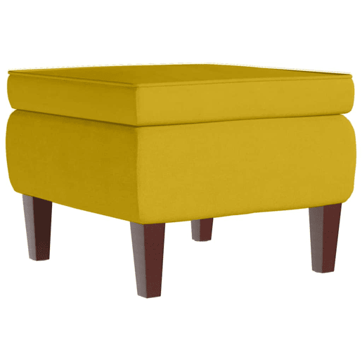 vidaXL Banco com pernas de madeira veludo amarelo vidaXL Banco com pernas de madeira veludo amarelo