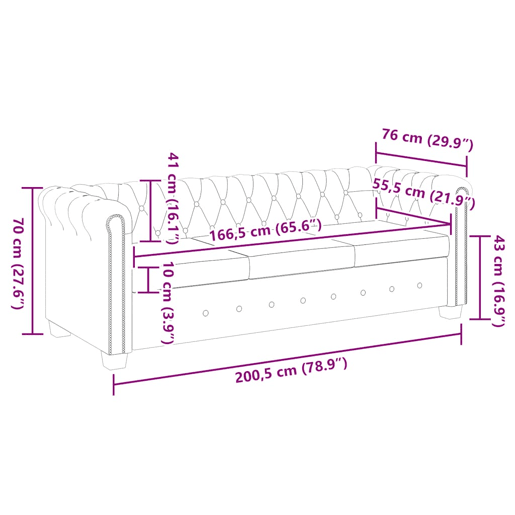vidaXL Sofá Chesterfield 3 lugares couro artificial castanho vidaXL Sofá Chesterfield 3 lugares couro artificial castanho