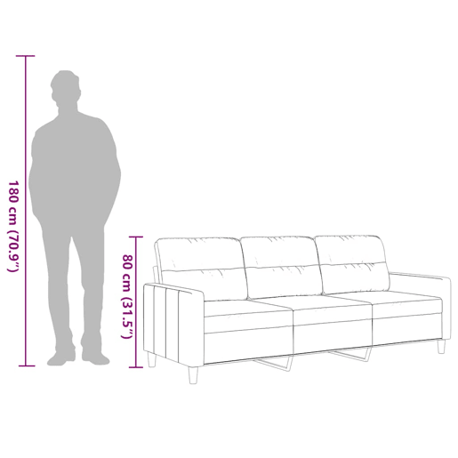 vidaXL Sofá de 3 lugares tecido 180 cm cinzento-acastanhado