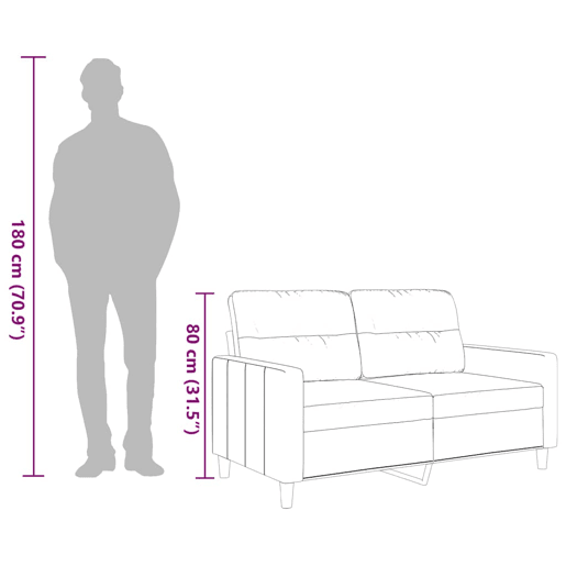 vidaXL Sofá de 2 lugares tecido 120 cm cinzento-acastanhado
