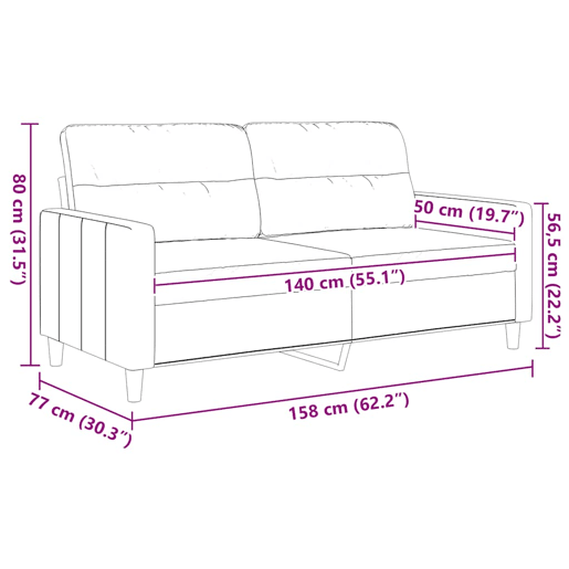 vidaXL Sofá de 2 lugares tecido 140 cm cinzento-acastanhado vidaXL Sofá de 2 lugares tecido 140 cm cinzento-acastanhado