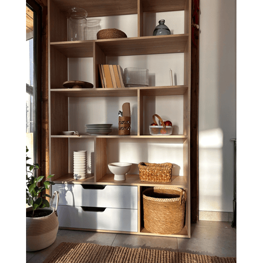 Estante WADENA 185 cm CastanhoBranco