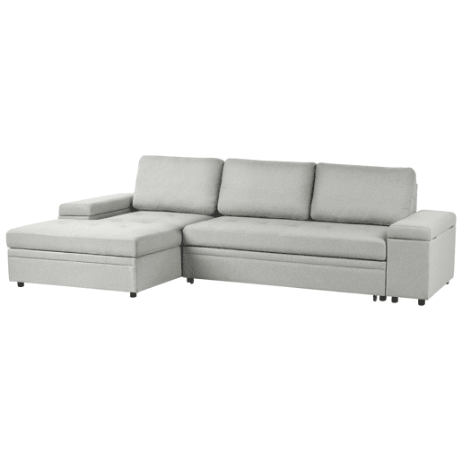 Beliani Sofá de 3 lugares Linho sintético HRISEY