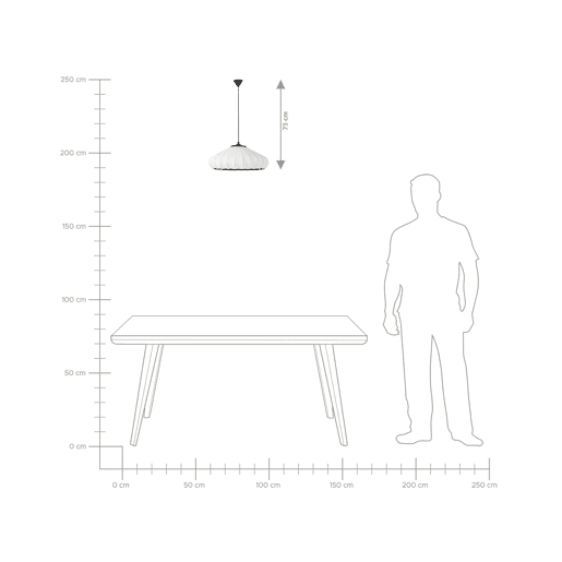 Candeeiro suspenso ZULIA Material sintético Branco