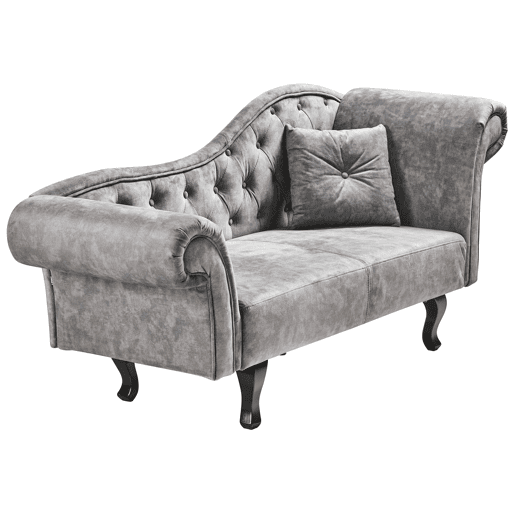Beliani Chaise longue à direita Veludo LATTES