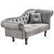 Beliani Chaise longue derecho Terciopelo LATTES Beliani Chaise longue derecho Terciopelo LATTES Gris