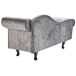 Beliani Chaise longue derecho Terciopelo LATTES Beliani Chaise longue derecho Terciopelo LATTES Gris