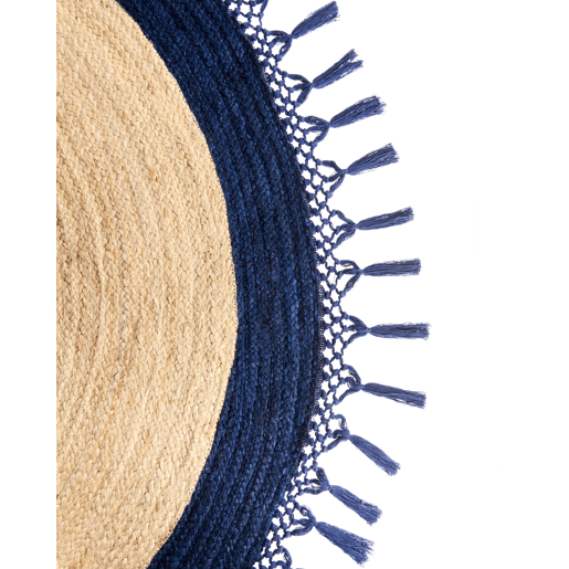 Tapete MARTS Azul escuro ø 140 cm Juta