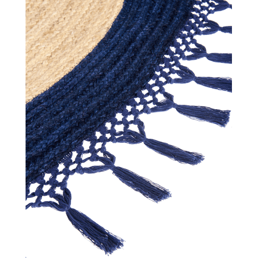 Tapete MARTS Azul escuro ø 140 cm Juta