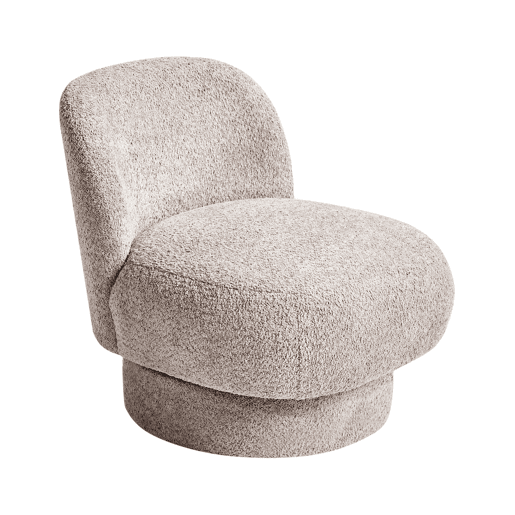 Poltrona giratória AYLO Bouclé Taupe
