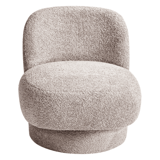 Poltrona giratória AYLO Bouclé Taupe