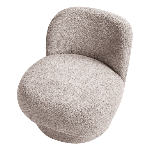 Poltrona giratória AYLO Bouclé Taupe