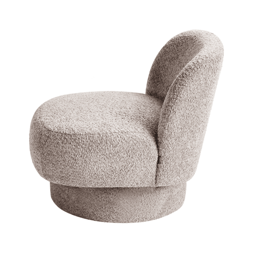 Poltrona giratória AYLO Bouclé Taupe