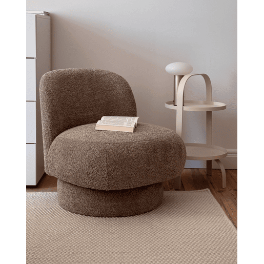 Poltrona giratória AYLO Bouclé Taupe