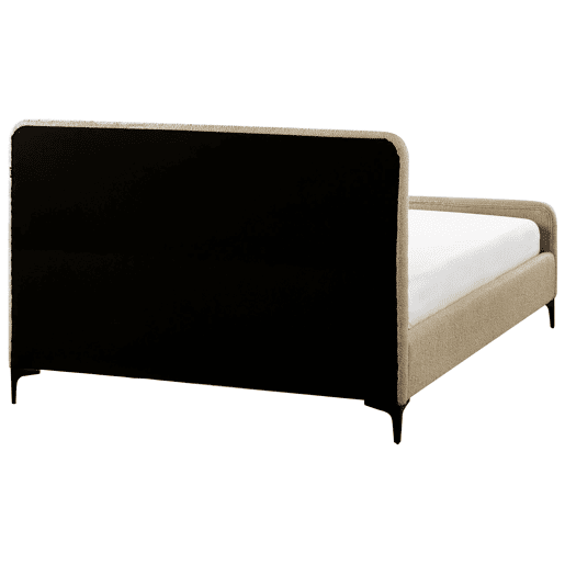 Cama Bouclé LUNAN 140 x 200 cm Taupe Cama Bouclé LUNAN 140 x 200 cm Taupe
