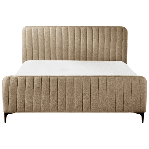 Cama Bouclé LUNAN 160 x 200 cm Taupe Cama Bouclé LUNAN 160 x 200 cm Taupe