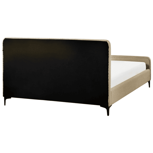 Cama Bouclé LUNAN 160 x 200 cm Taupe Cama Bouclé LUNAN 160 x 200 cm Taupe
