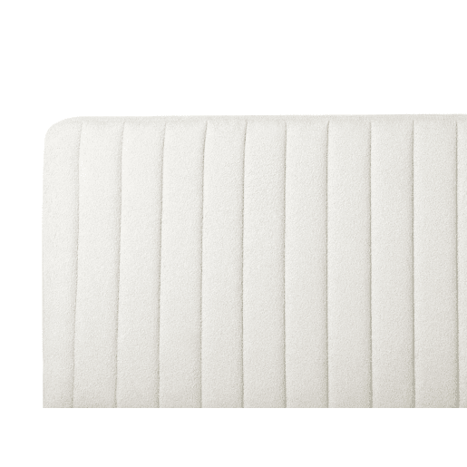 Cama Bouclé LUNAN 160 x 200 cm Branco creme