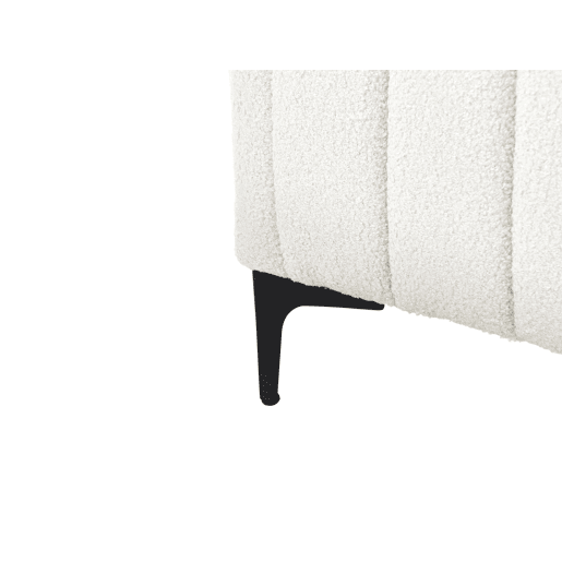 Cama Bouclé LUNAN 180 x 200 cm Branco creme